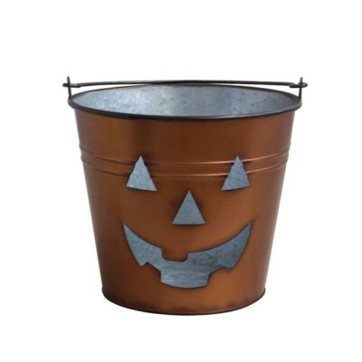 11" Jack-O-Lantern Face Galvanized Steel Painted Metal Bucket by Ashland® Large  | eBay | eBay US