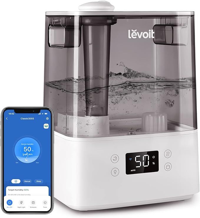 LEVOIT Smart Humidifiers for Bedroom Large Room Home,(6L) Cool Mist Top Fill Essential Oil Diffus... | Amazon (US)