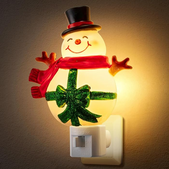 Christmas Night Lights Plug into Wall for Home Bedroom Decor,(Snowman) | Amazon (US)