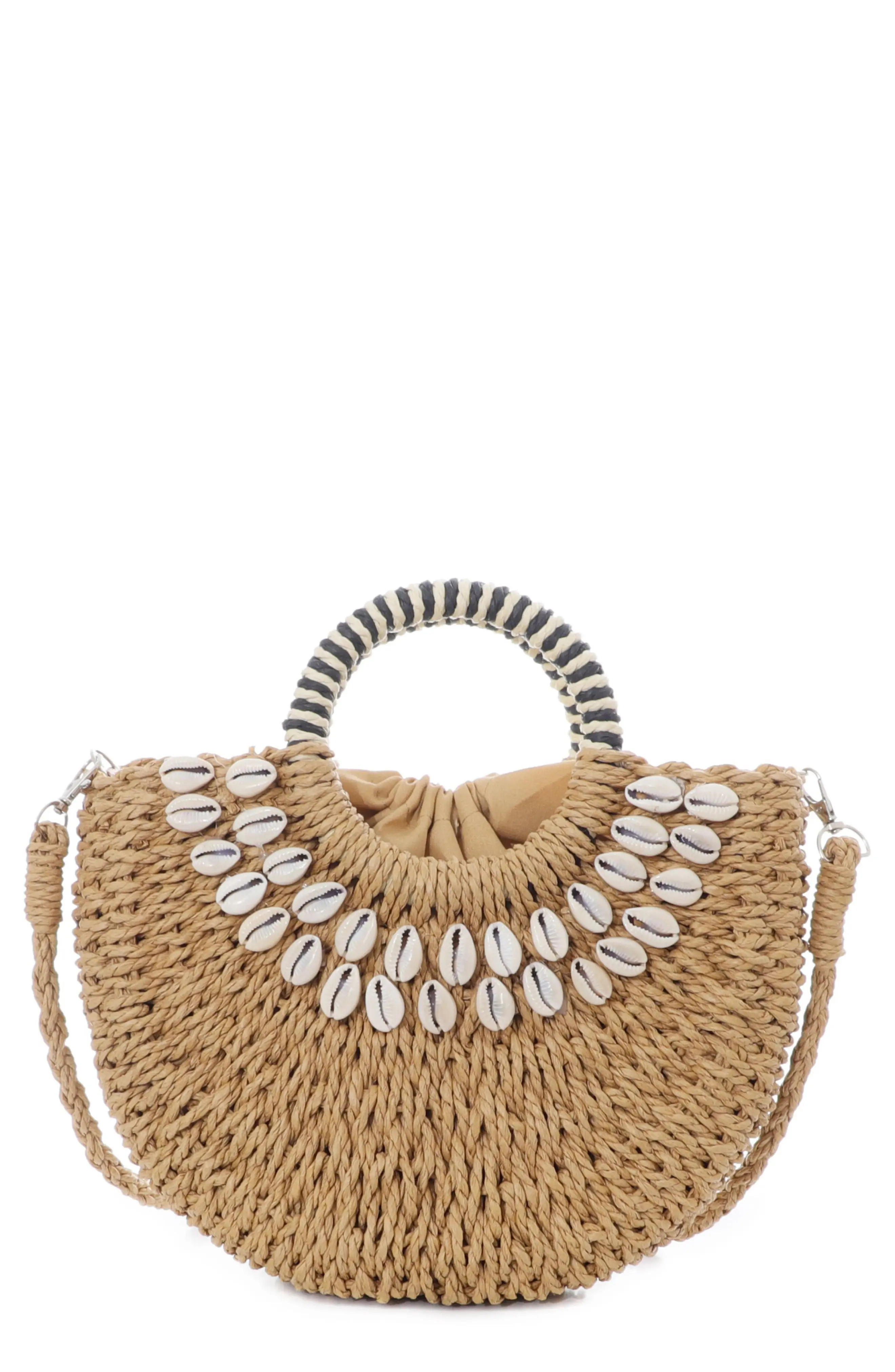 Basket Arc Handle Shell Embellished Straw Handbag (Women) | Nordstromrack | Nordstrom Rack