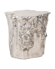 26x24 Metallic Leaf Log Side Table | TJ Maxx