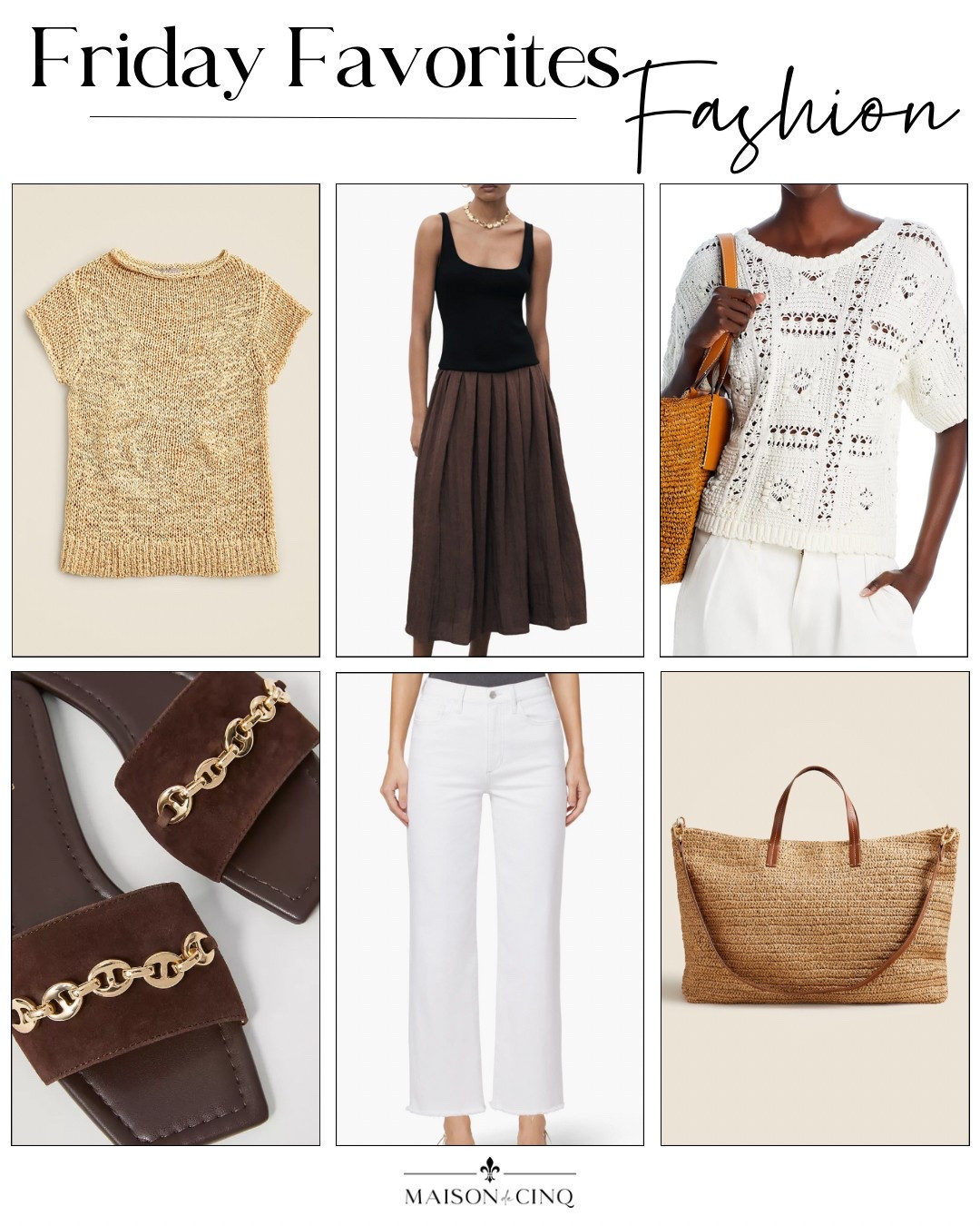 So many cute finds for Friday Favorites this week like a packable straw bag, chic slides, cutest white jeans, knit tops and more!

Summer fashion, summer outfit, summer tote, travel, vacation outfit, white jeans, summer dress, sundress 

#LTKFindsUnder100 #LTKOver40 #LTKTravel