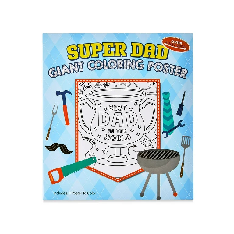 Father's Day Giant Coloring Poster, by Way To Celebrate, Frame not included | Walmart (US)
