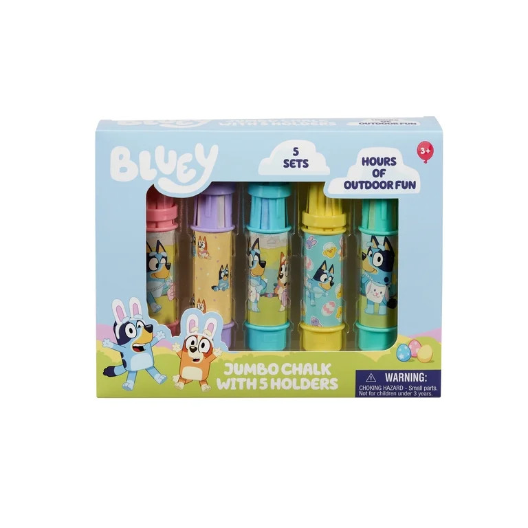 Little Kids Inc Bluey 5 Piece Jumbo Chalk with Holders | Walmart (US)