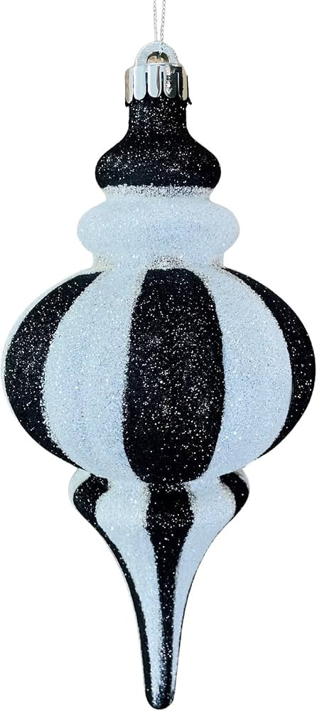Ornament Drop Shape 10in Black White Set of Three | Amazon (US)