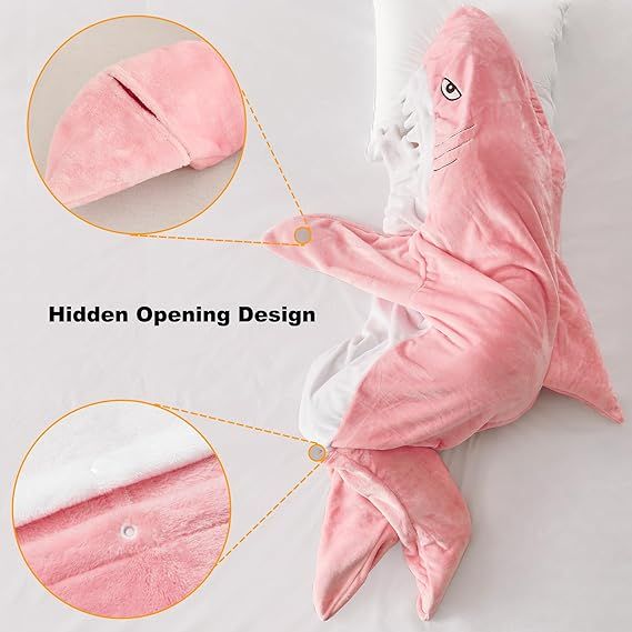 ZPECC Shark Blanket Hoodie Onesie - Wearable Cozy Shark Blanket Costume for Adult, Super Soft Fla... | Amazon (US)