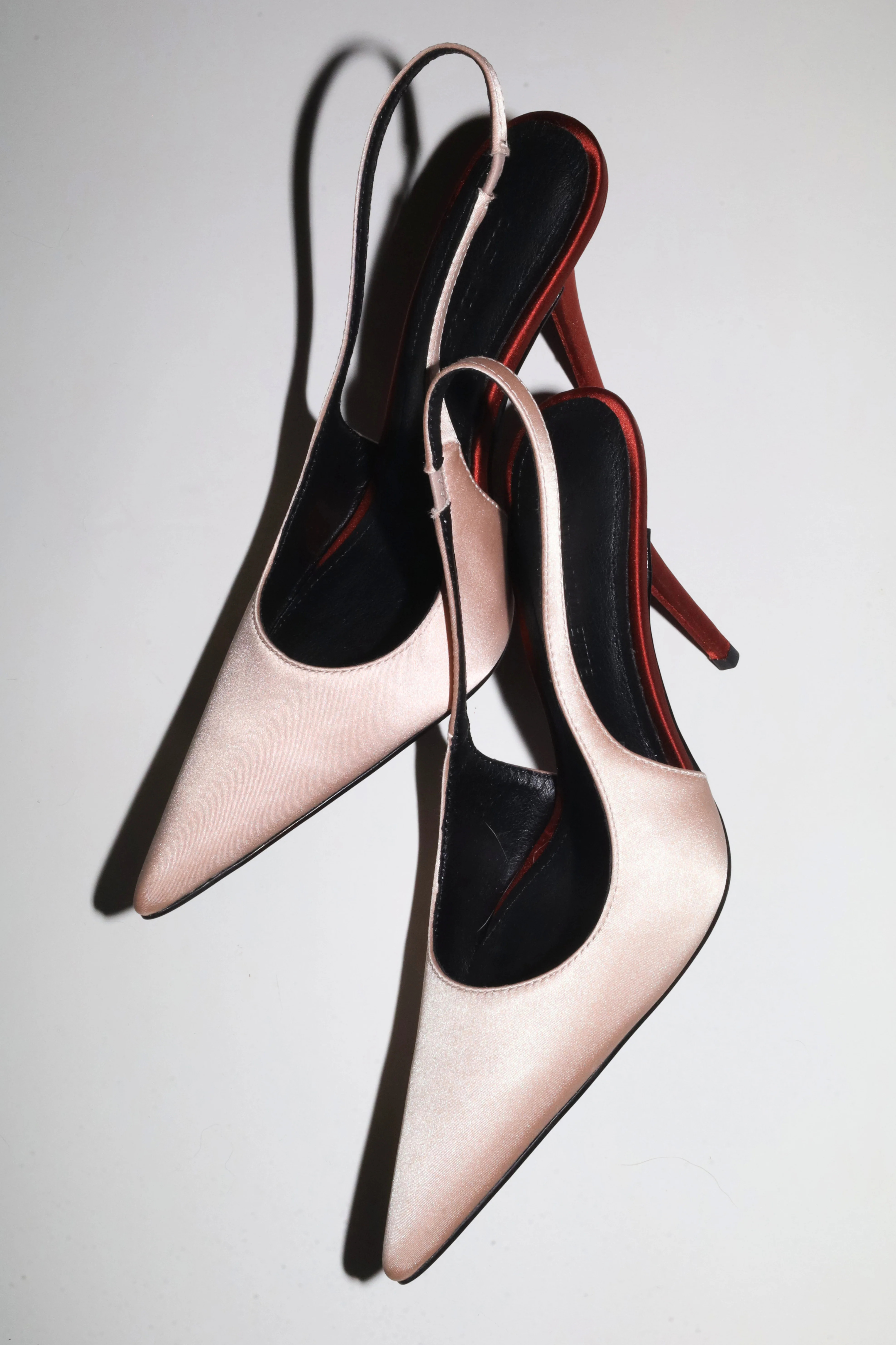 Kylie Blush Satin Slingback 105 mm | CULT OF COQUETTE