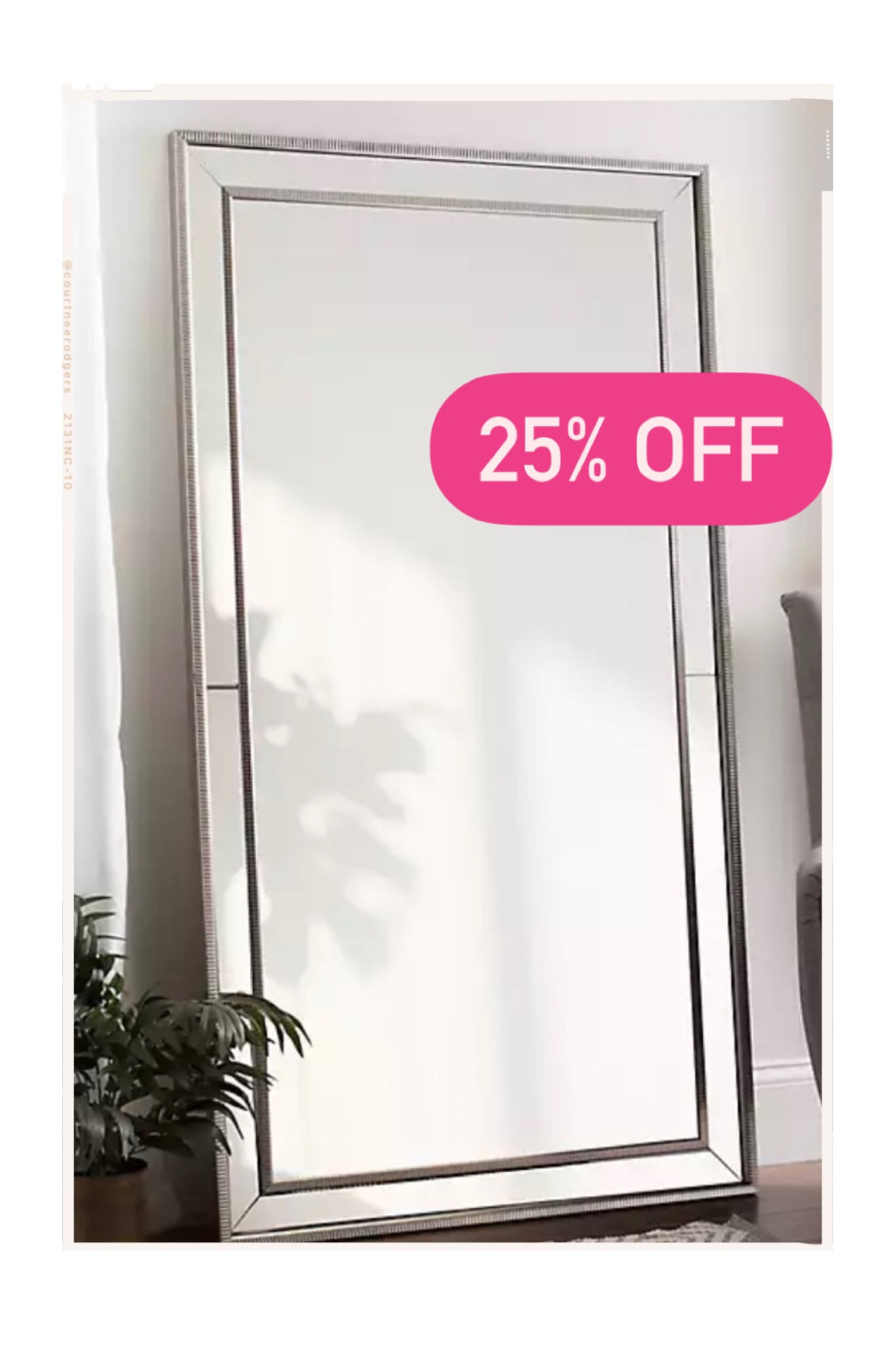 Large Silver Luxe Mirror, 37.2x67.2 in.