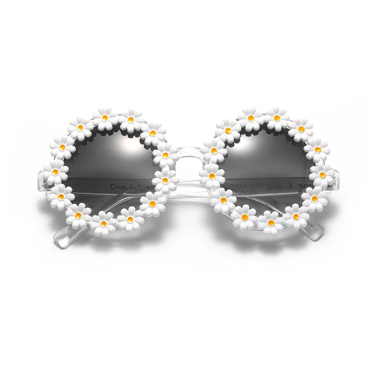 Classic Daisy Round Sunglasses Women Mirror for Sun Glasses UV400 Daisy Edging D | Walmart (US)