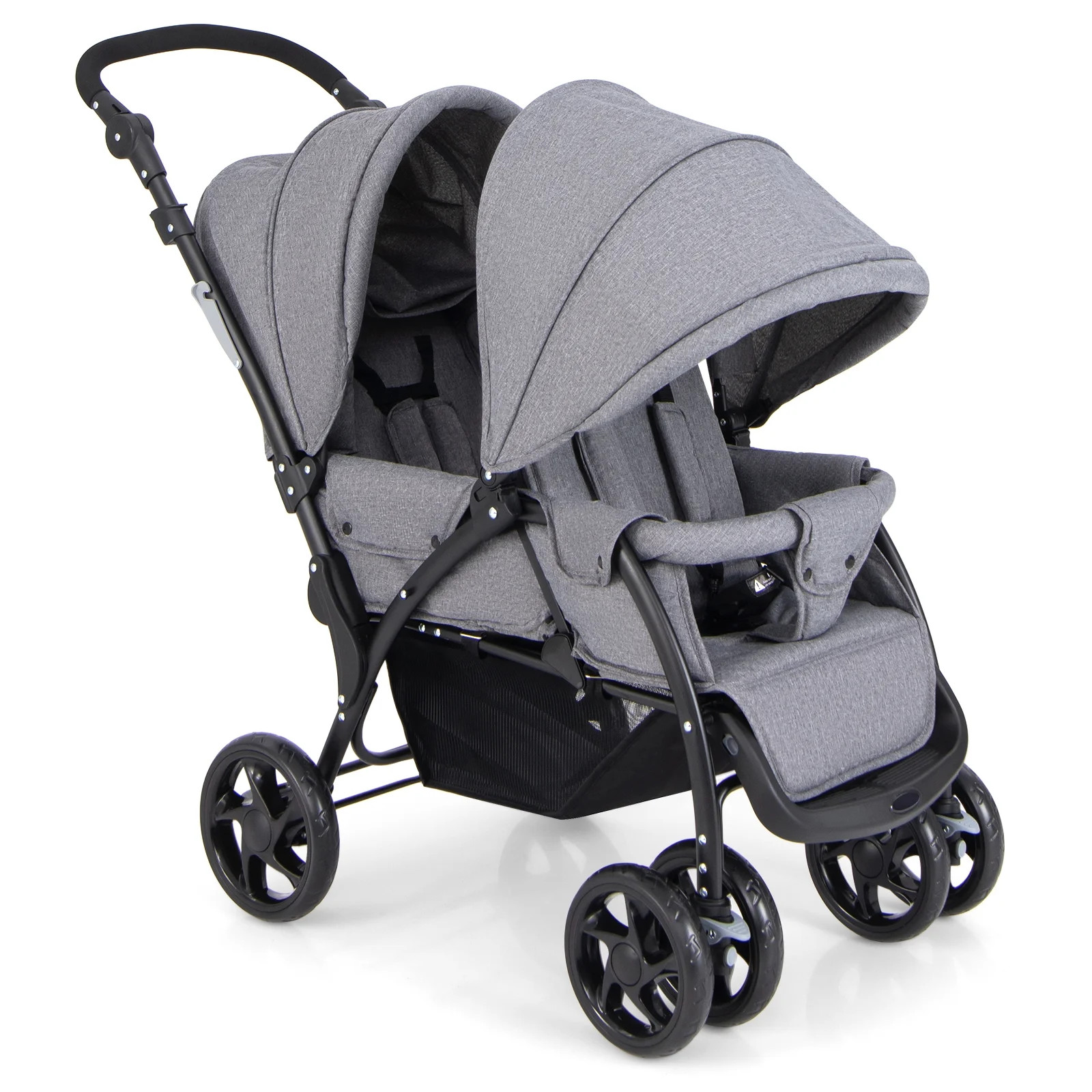 Costway Double Stroller Foldable Baby Twin Lightweight Travel Stroller Infant Pushchair Grey - Wa... | Walmart (US)