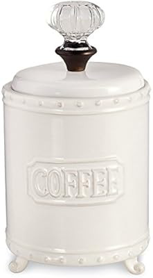Mud Pie ceramic Coffee Canister Door Knob Handle, White | Amazon (US)