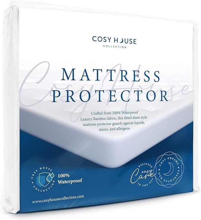 Cosy House Collection Luxury Mattress Protector - Blend of Rayon Derived from Bamboo - College Do... | Amazon (US)