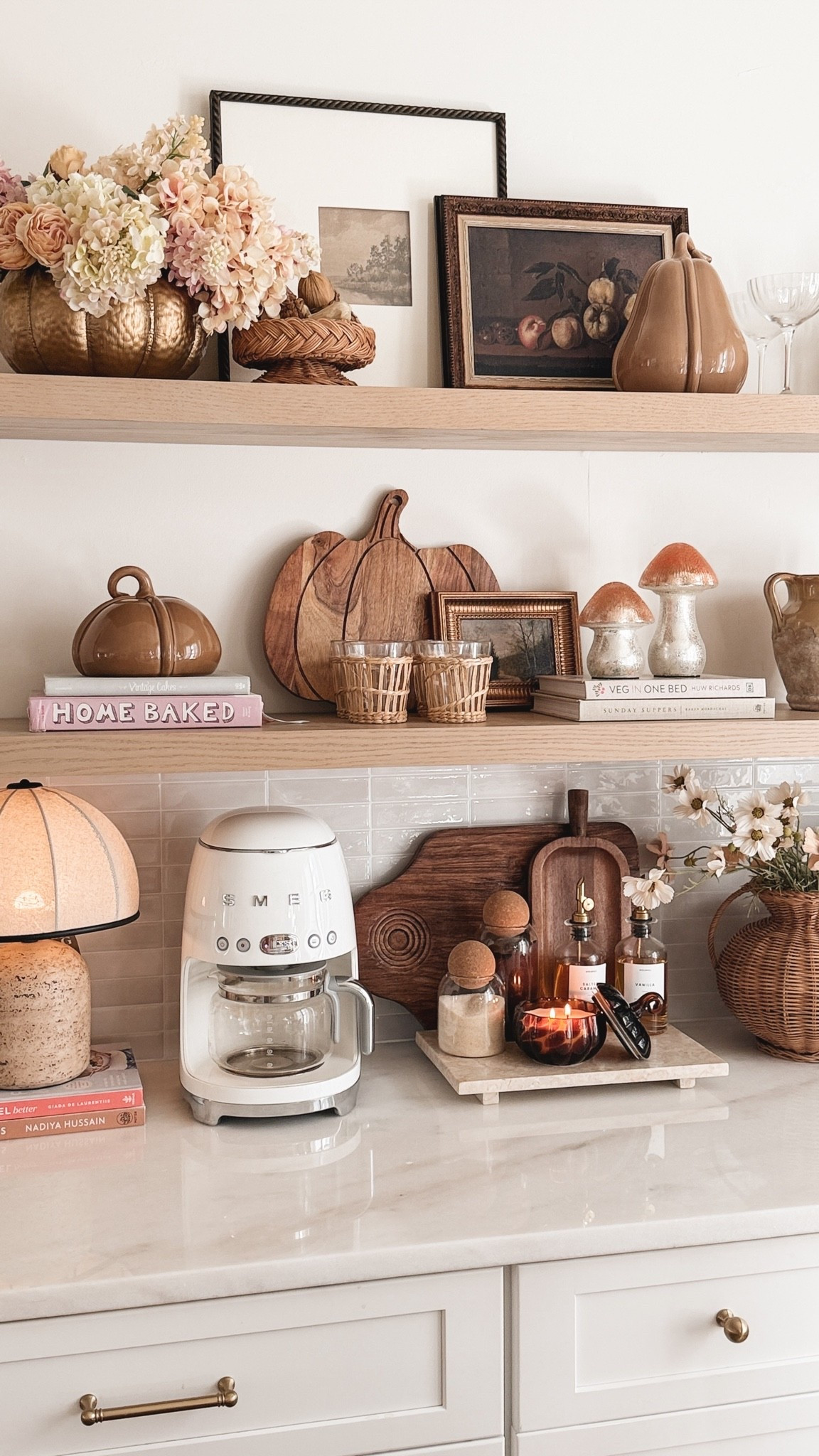 Floor coffee bar decor. Getting my coffee bar ready for fall!! @target @Michaels @etuhome