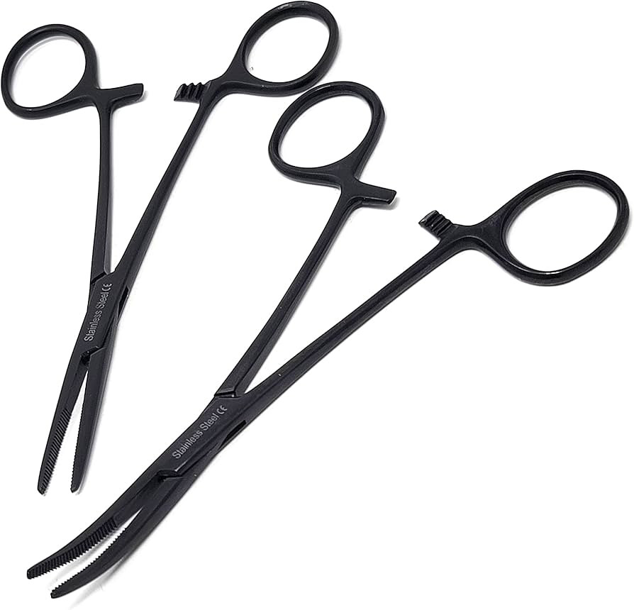 Set of 2 Pcs 5.5" Straight & Curved Kelly Hemostat Forceps Locking Clamps Premium Quality Stainle... | Amazon (US)