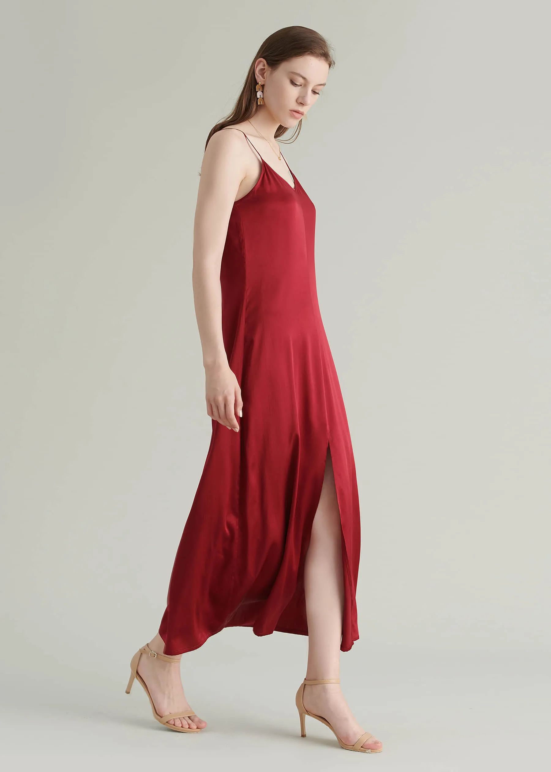 Ankle Length Cami Silk Dress | LilySilk