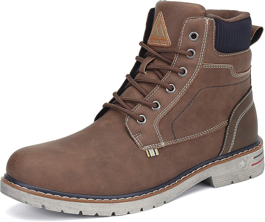 Men's Women's Mid Hiking Boots Outdoor Water Resistant Non Slip Leather Ankle Casual Boot | Amazon (US)