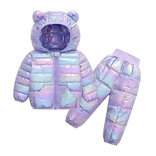 Toddler Snow Suits Boys Girls Hooded Down Jacket & Ski 𝗕𝗶𝐛 Pants Set Baby Snowsuit Coat Infant Winter (C, 3-4 Years) | Amazon (US)