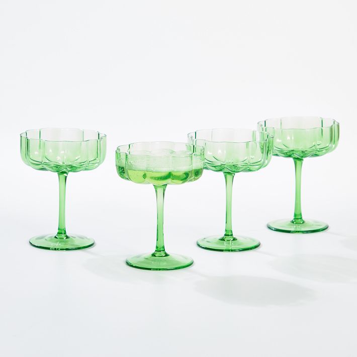 Colored Coupe Glasses, Set of 4 | Mark and Graham