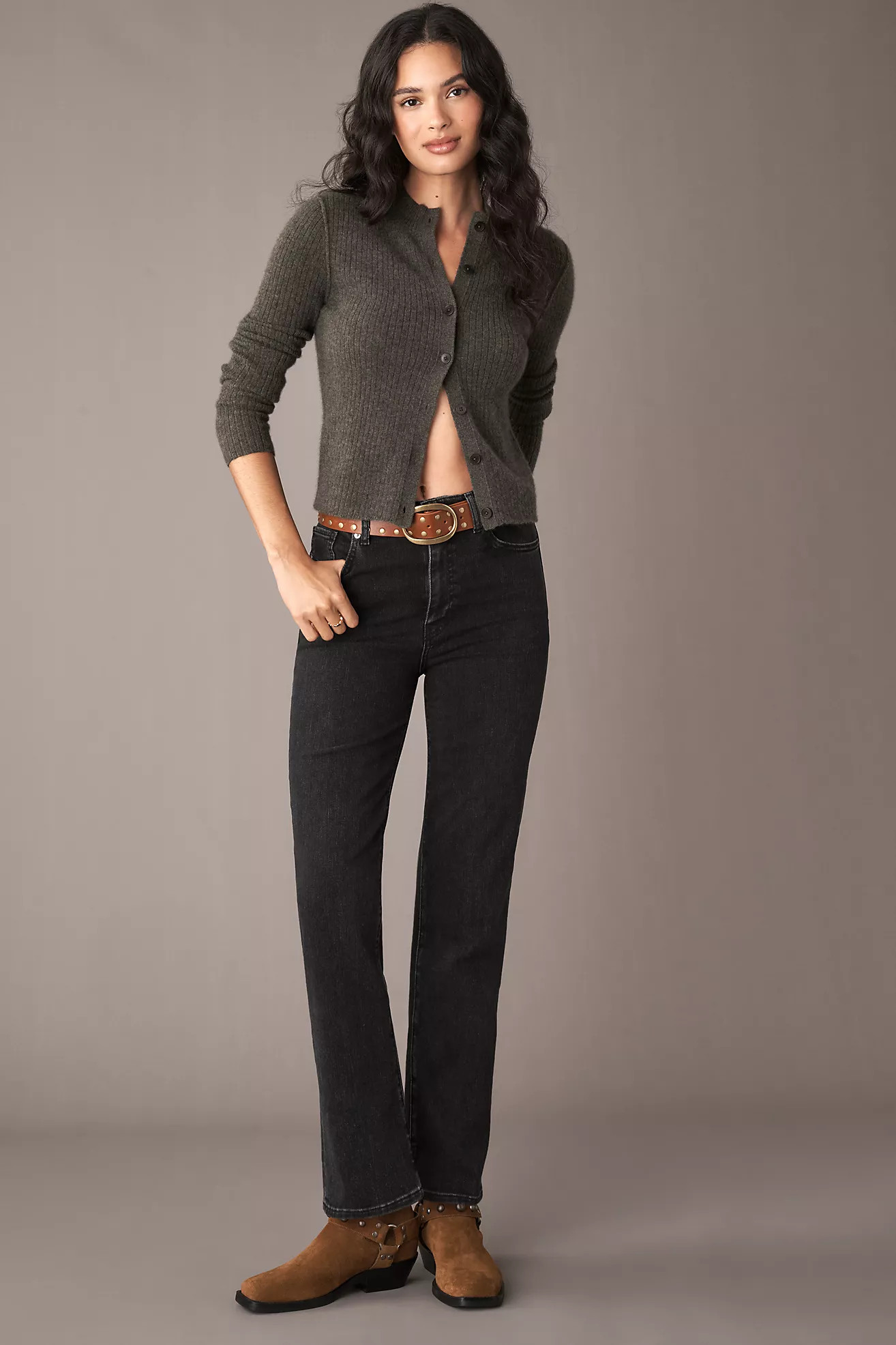 FRAME Le Sleek High-Rise Straight-Leg Jeans | Anthropologie (US)