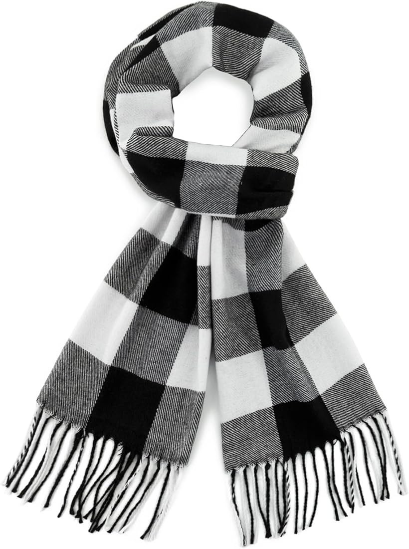 vimate Plaid Scarf for Men Women Super Soft Classic Tartan Checkered Neck Scarves | Amazon (US)