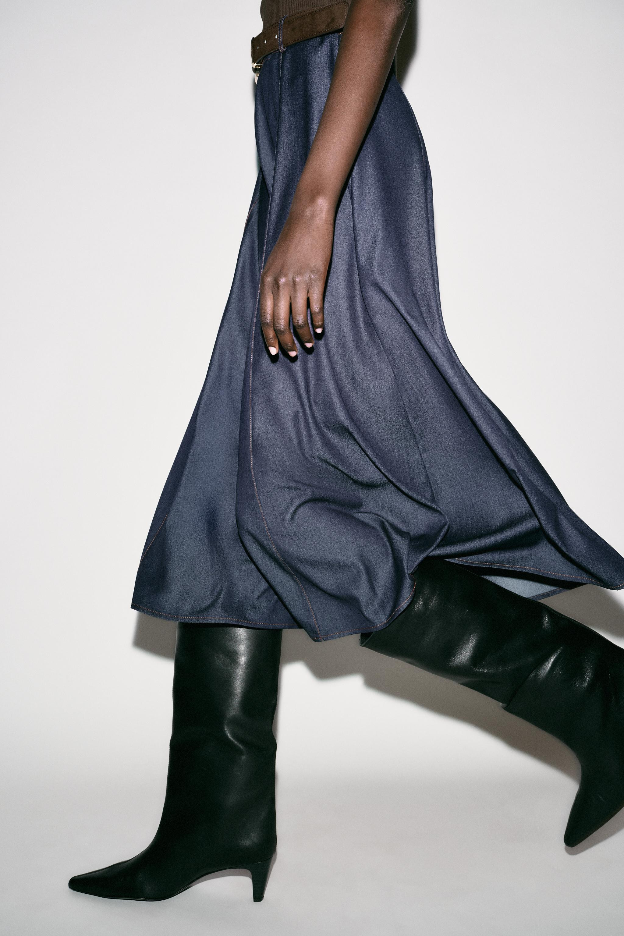 BELTED COMBINATION MIDI DRESS | Zara US