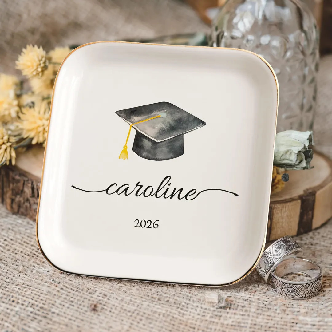 Personalized Graduation Ring Dish, Class of 2026, Jewelry Dish, Custom Gifts, Gift for Friend, Gr... | Etsy (Global)