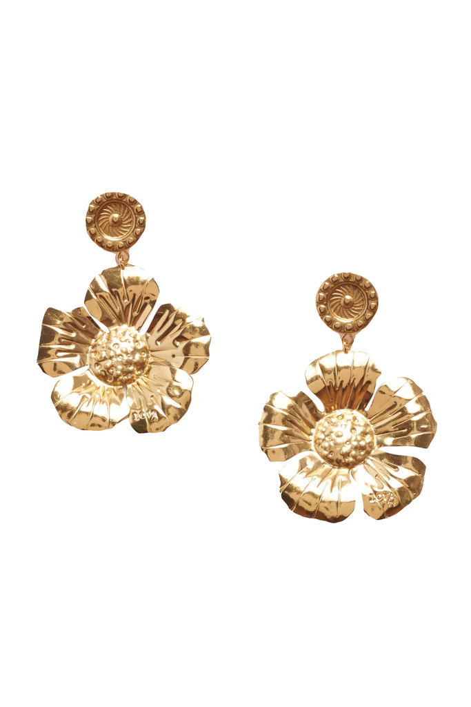 LoveShackFancy x Lova The Flower Gold Earrings | LOVESHACKFANCY