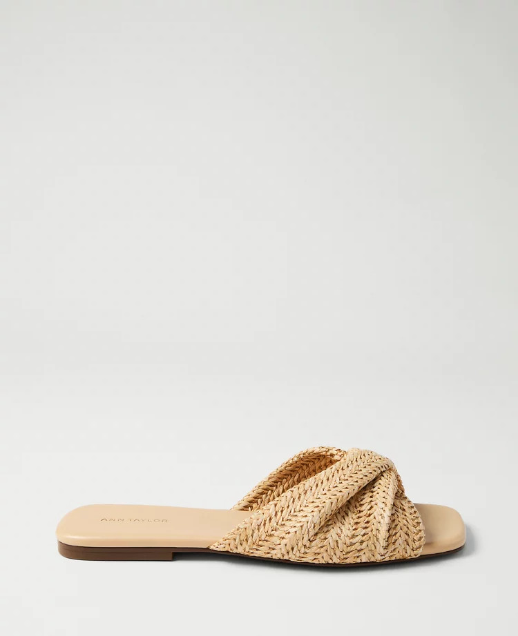 Weekend Knotted Straw Flat | Ann Taylor