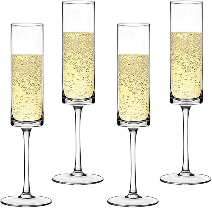 Champagne Flute Elegant Hand Blown Wedding Champagne Flutes Glasses Lead-free 4/pack | Amazon (US)