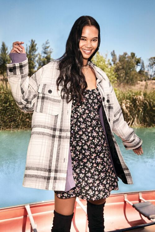 Plaid Button-Front Shacket | Forever 21 (US)