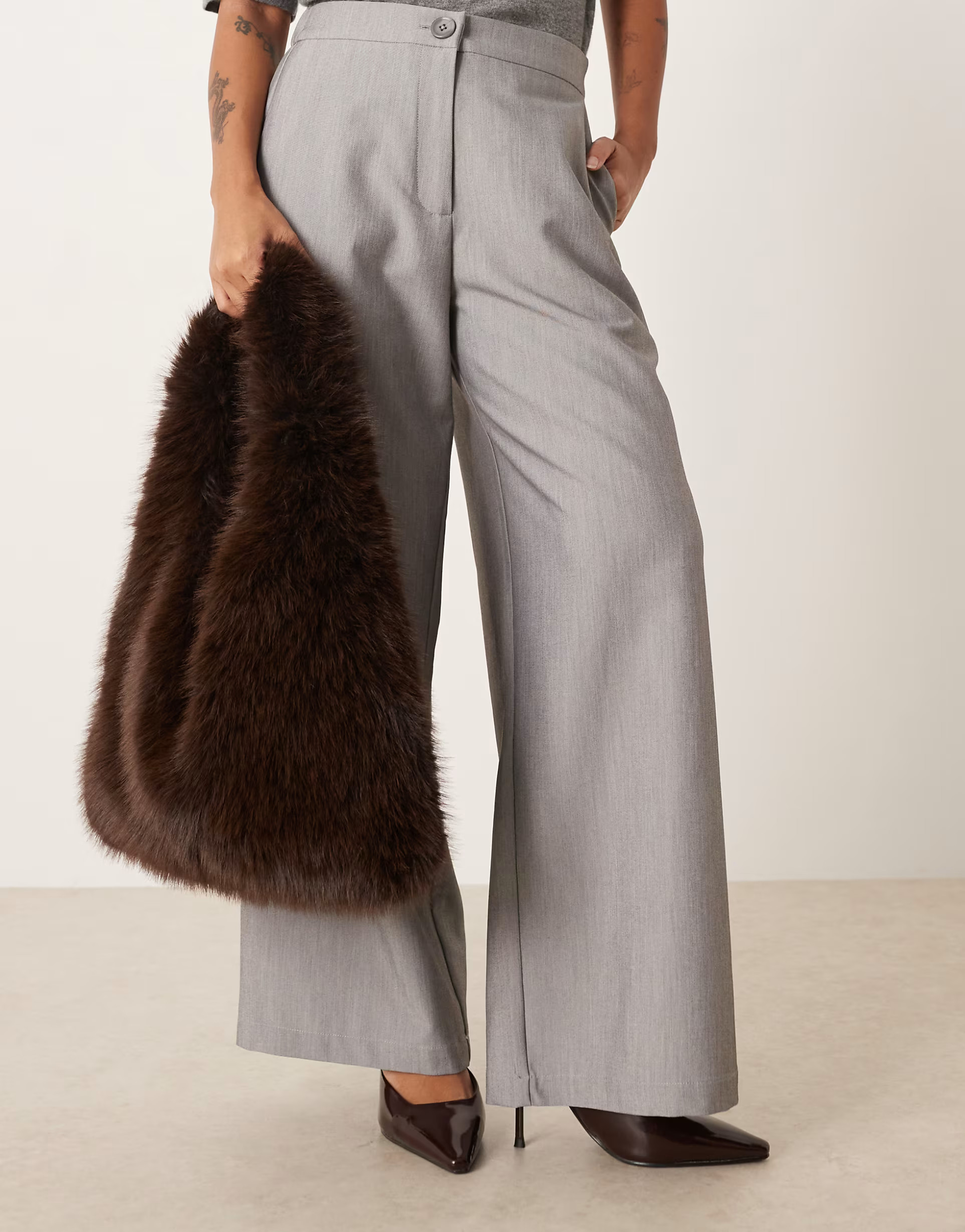 My Accessories faux fur tote bag in brown | ASOS | ASOS (Global)