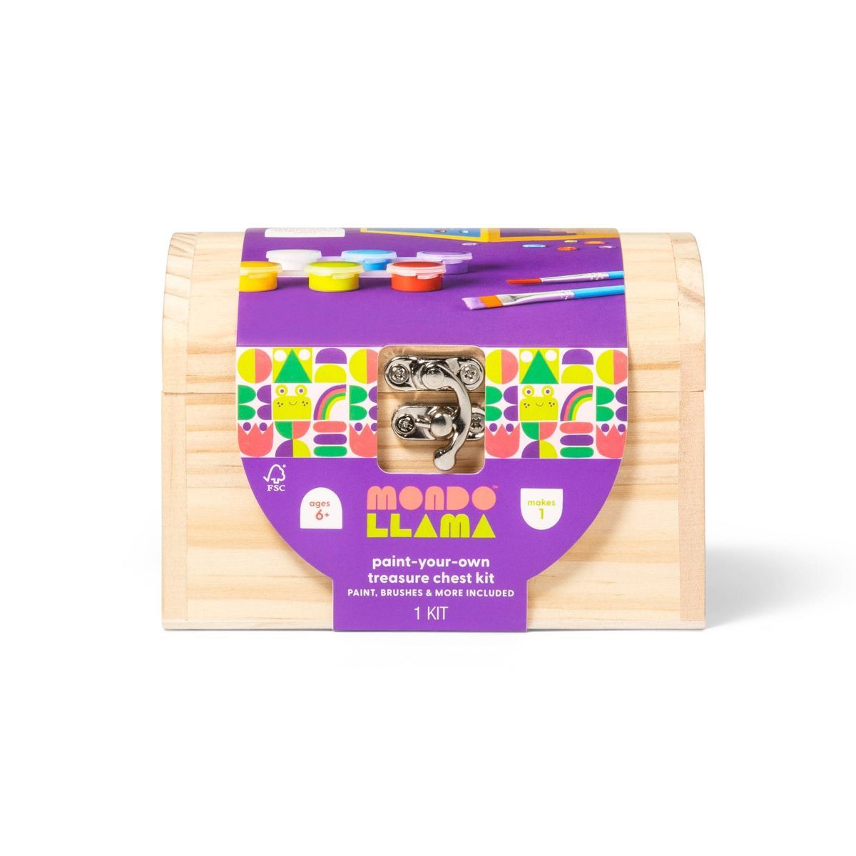 Paint-Your-Own Wood Treasure Chest Kit - Mondo Llama™ | Target