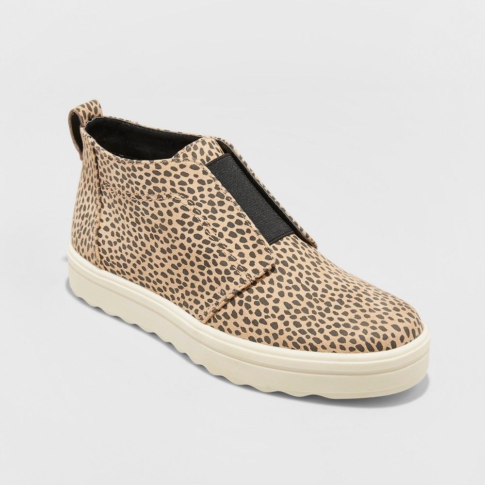 Women's Lilian Microsuede Leopard Print Slip On Sneakers - Universal Thread Brown 9 | Target