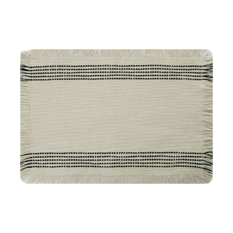 Better Homes & Gardens Jett Stripe Woven Placemat - Black and White - 14" x 20", 100% Cotton - Wa... | Walmart (US)