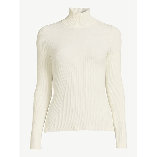 Free Assembly Women’s Diagonal Stitch Turtleneck Sweater | Walmart (US)