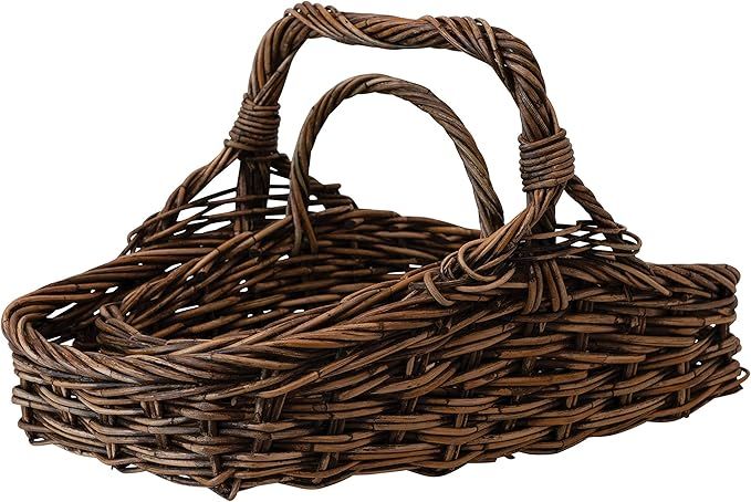 Creative Co-Op Hand-Woven Arurog Gathering Handles, Set of 2 Basket, Brown, 2 | Amazon (US)