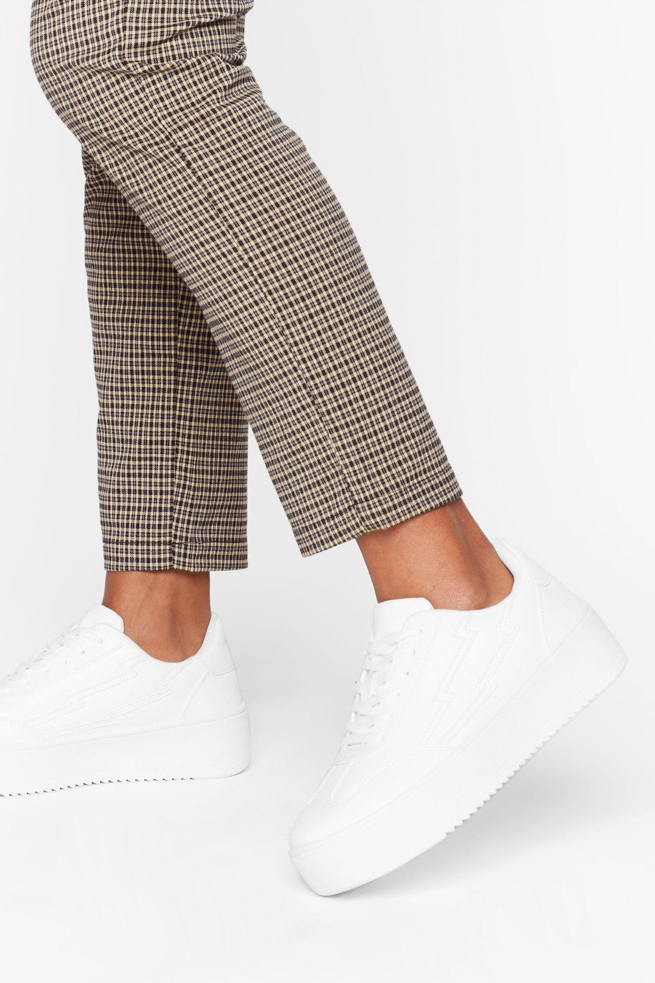 Faux Leather Platform Sneakers with Lightening Strike Design | NastyGal (US & CA)