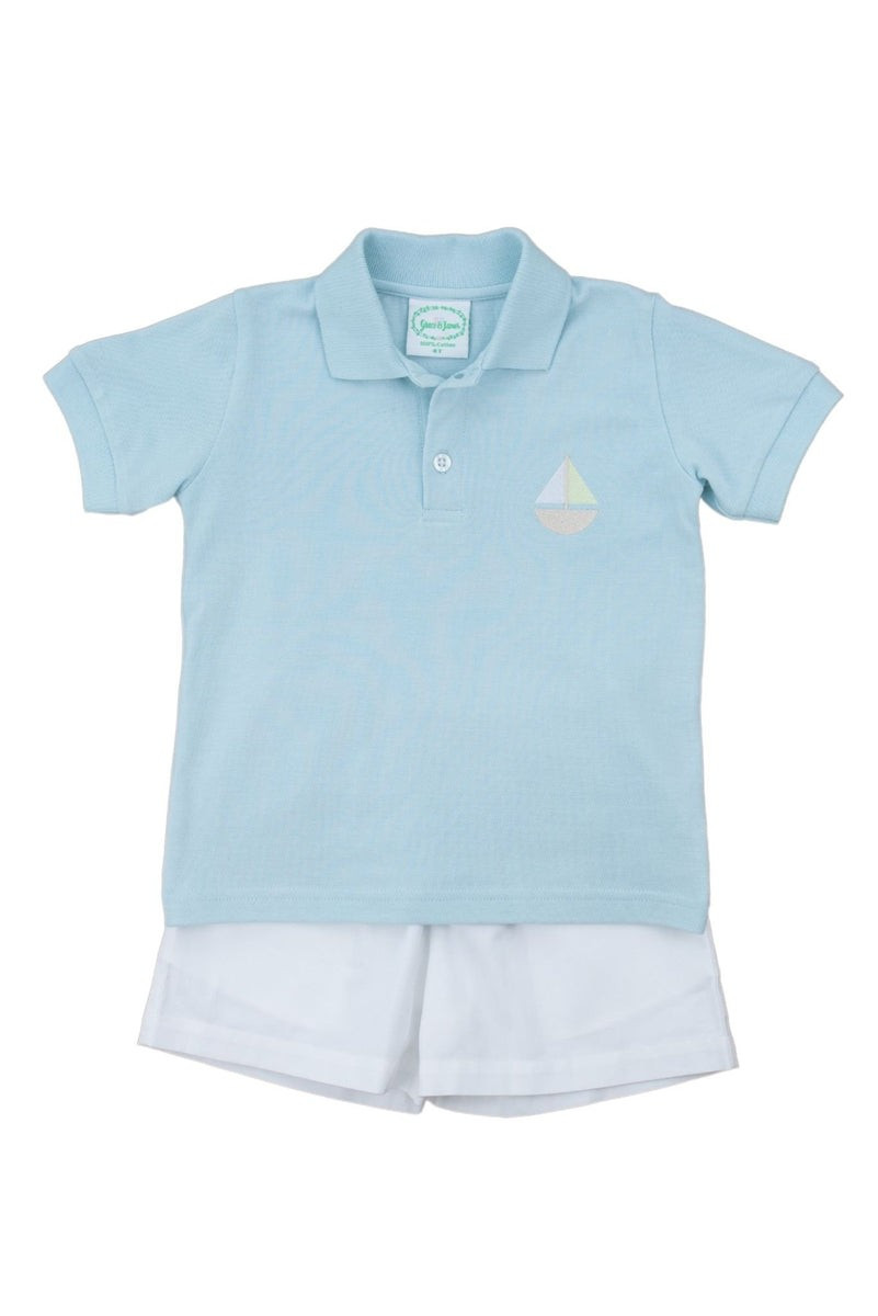 Sailboat Collared Shirt Set | Grace and James Kids