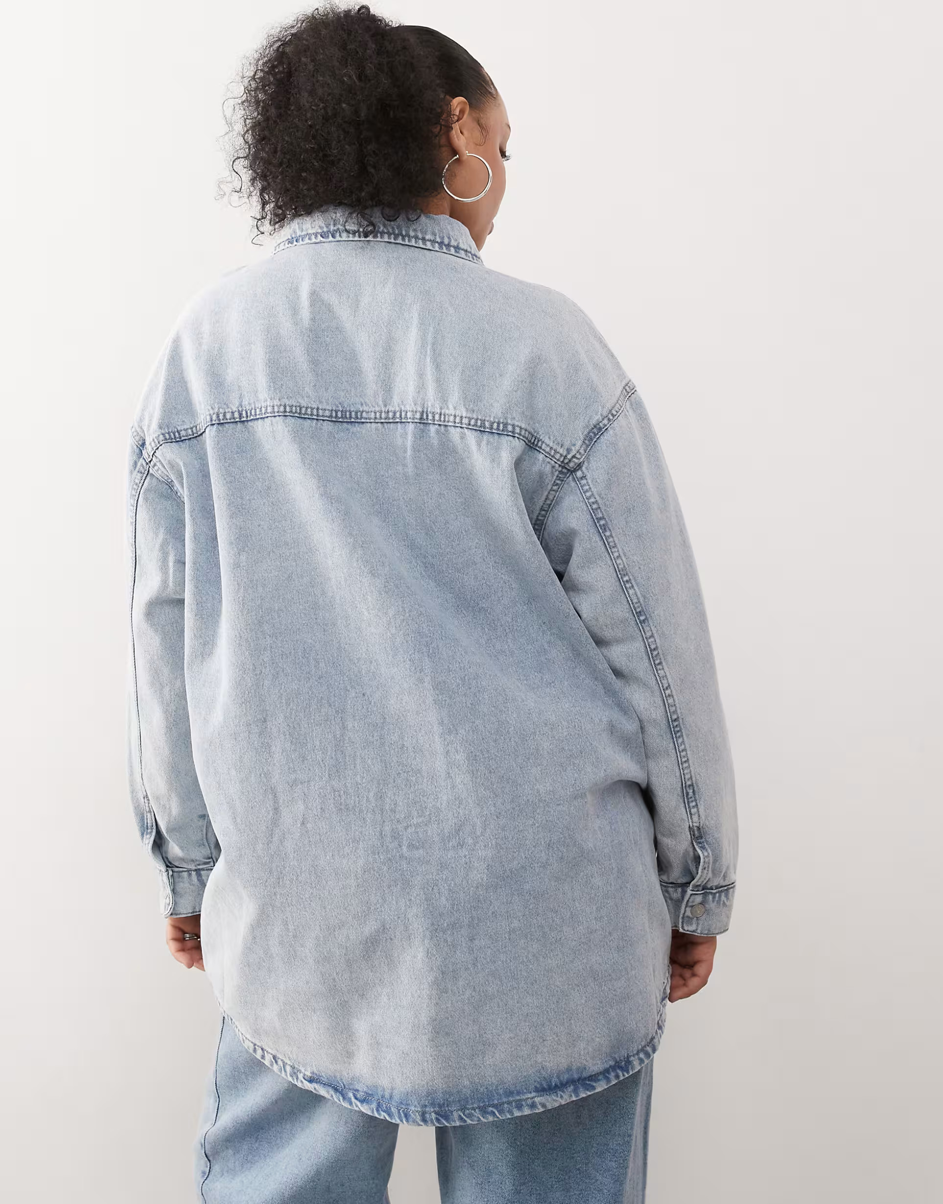 Noisy May Curve denim overshirt in lightwash blue | ASOS (Global)