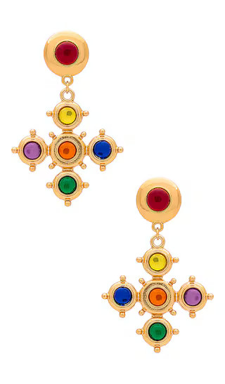 Cross Drop Earring in Gold | Revolve Clothing (Global)