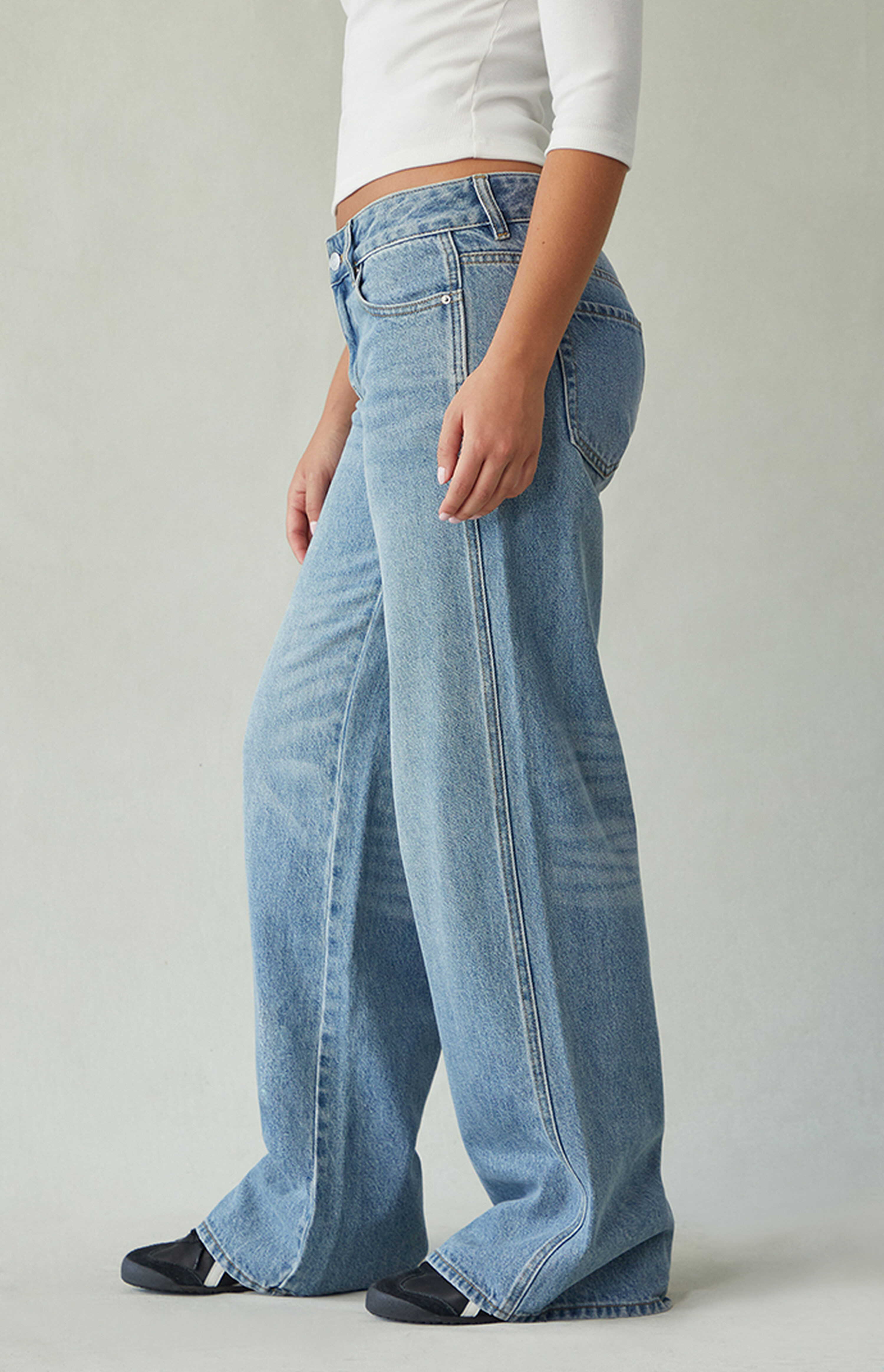 PacSun Casey Medium Indigo Low Rise Baggy Jeans | PacSun