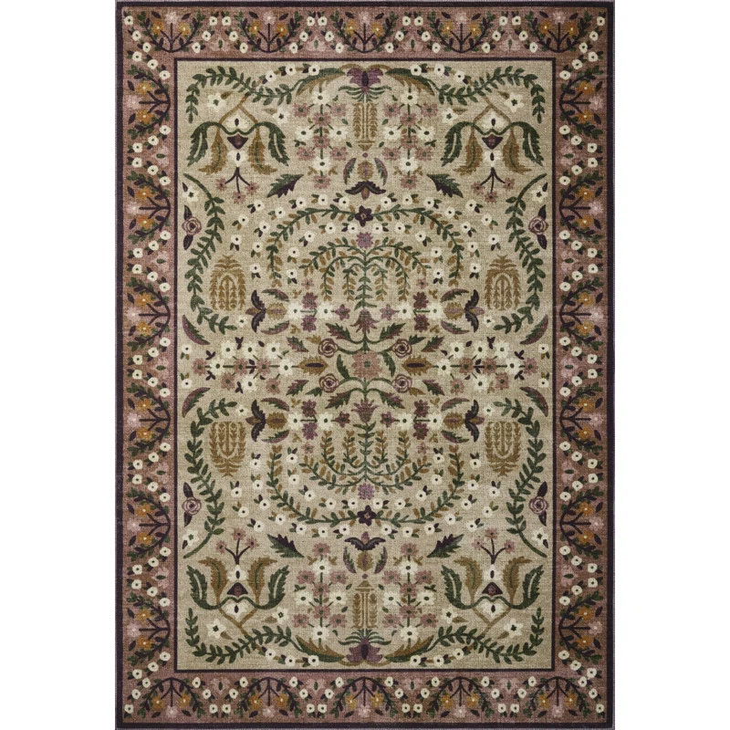 Rifle Paper Co. x Loloi Canopy Aubergine Area Rug | Wayfair North America