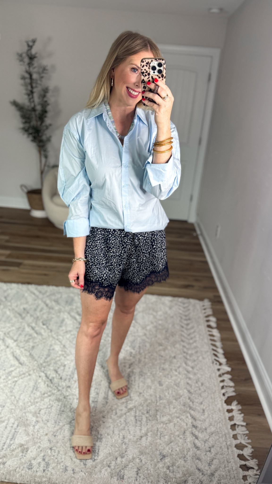 Weekend Walmart Wins try on
Button up top with lace up back- small
Polka dot lace shorts- medium, runs a little big, would prefer small

#LTKootd #LTKgrwm