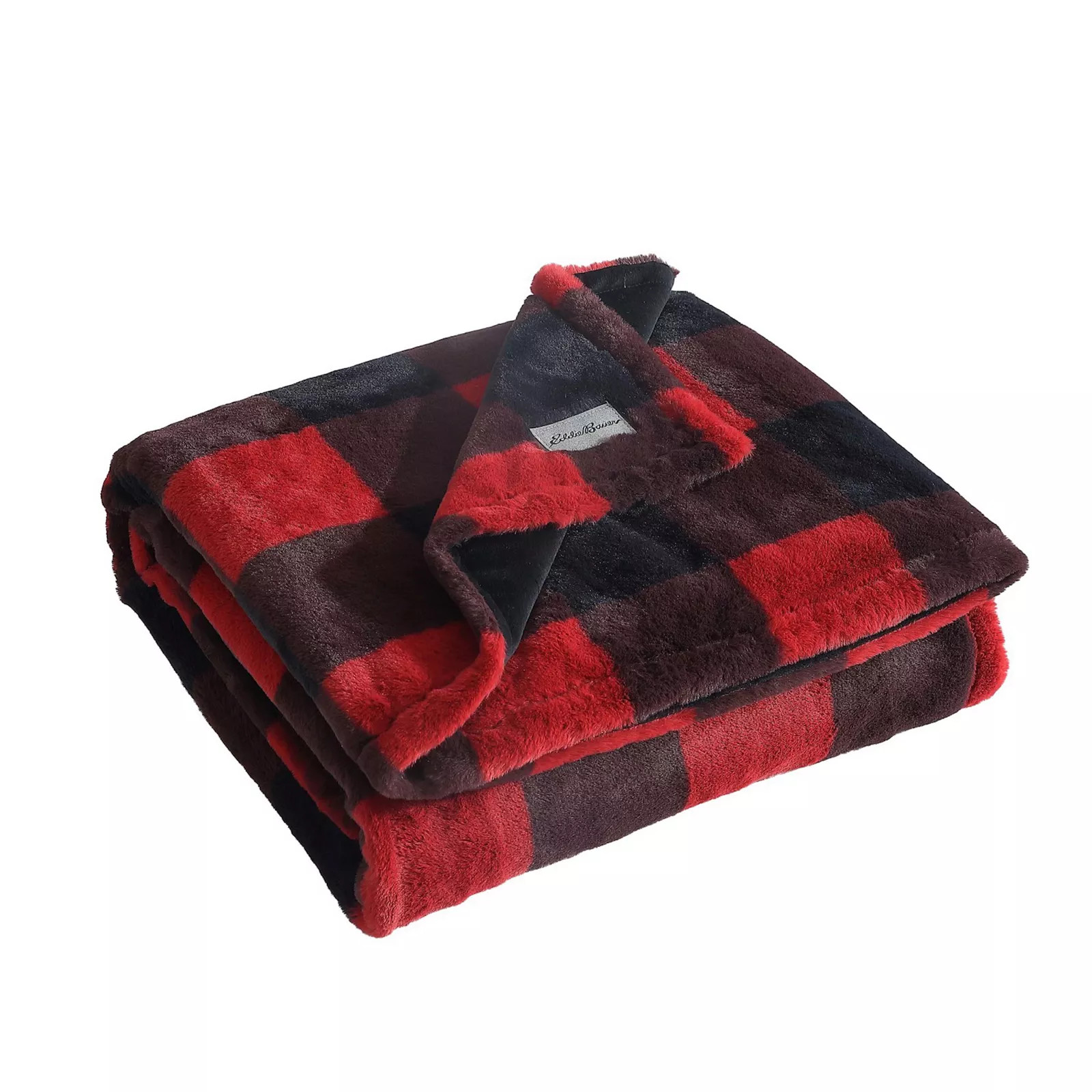 Eddie Bauer Cabin Buffalo Check Red Faux Fur Throw Blanket | Kohl's