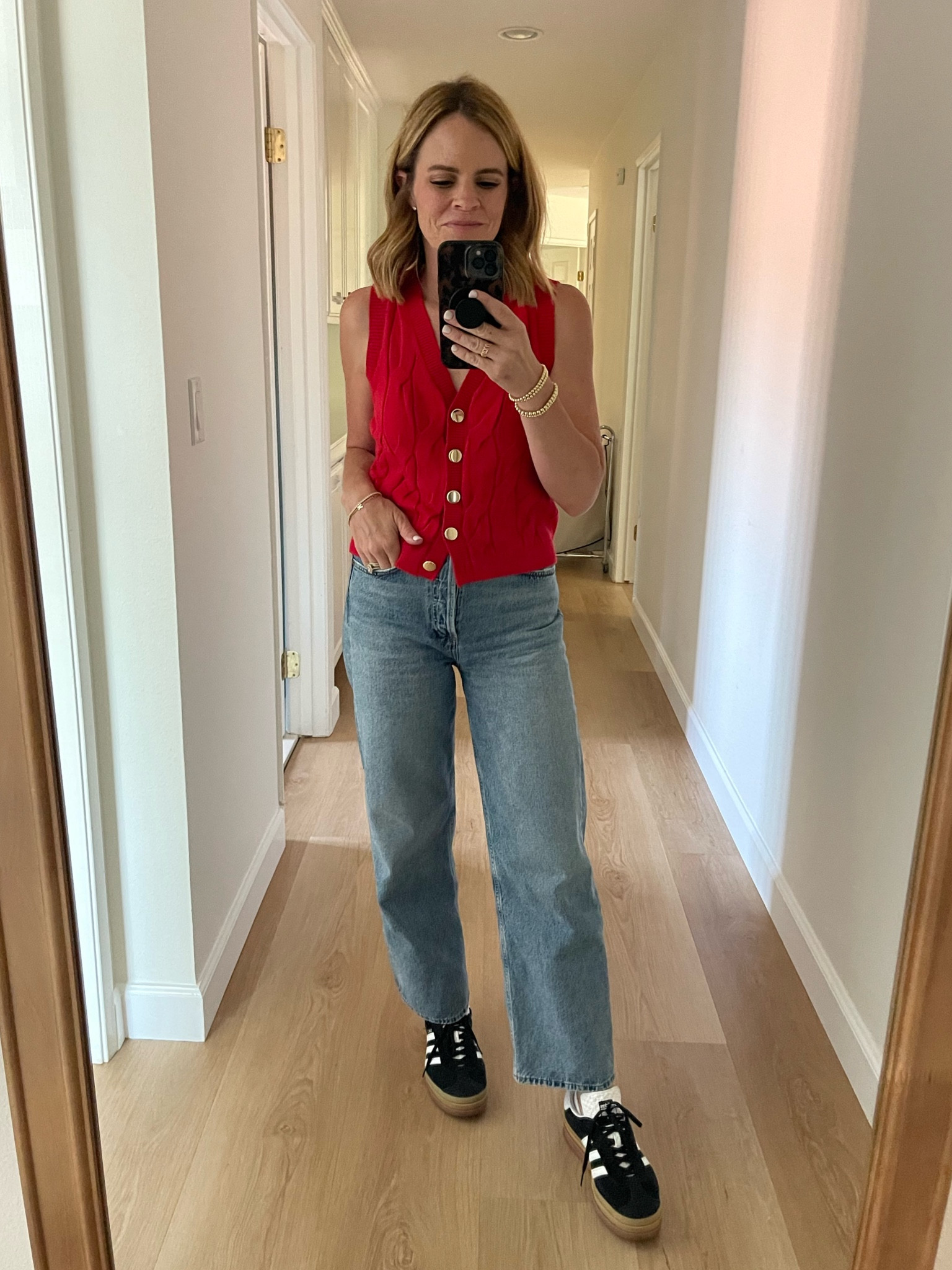 Love this super cute and chic vest ❤️

Wearing a size small 
25 in denim 
Size down 1/2 a size in sneakers 

#LTKOver40 #LTKSeasonal #LTKStyleTip