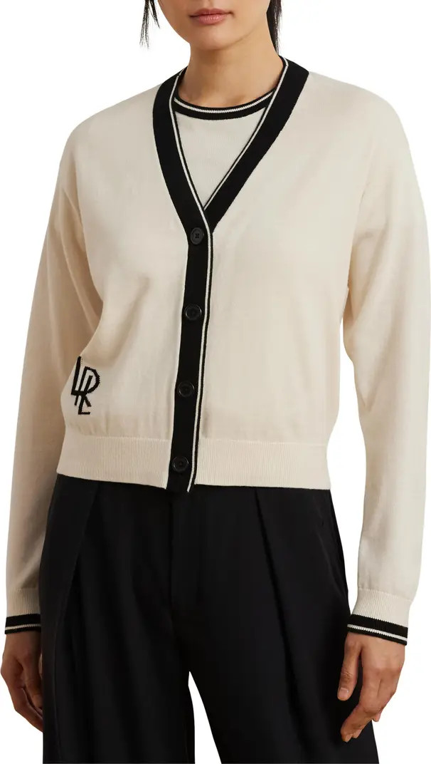 Two-Tone Cotton Blend Cardigan | Nordstrom