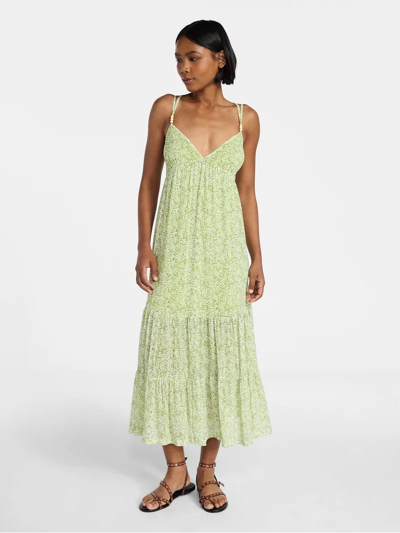 No Boundaries Tiered Maxi Dress, Women's XXS-XXL | Walmart (US)