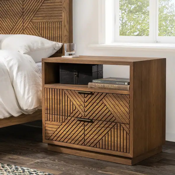 Classic Home Santa Clara 2-Drawer Wood Night Stand | Bed Bath & Beyond