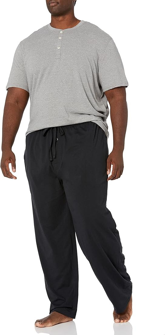 Fruit of the Loom Men's 2-Piece Jersey Knit Pajama Set | Amazon (US)