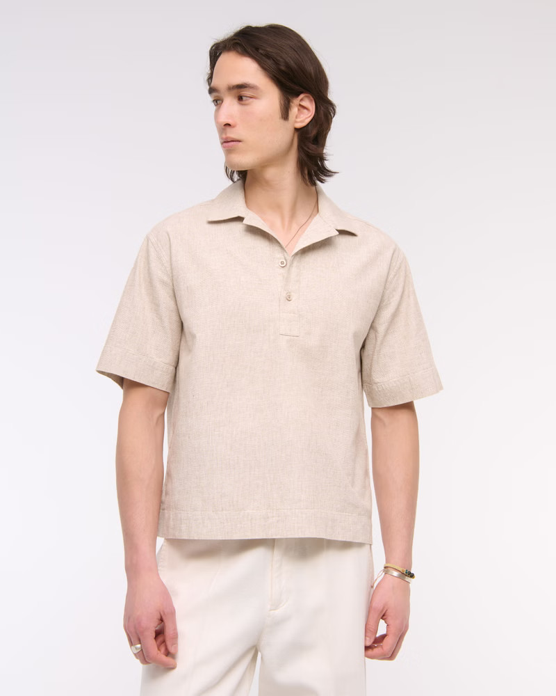 Summer Linen-Blend Popover | Abercrombie & Fitch (US)